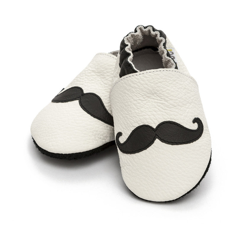 OceanoKidz.com - Liliputi® Soft Leather Baby Shoes - Moustache
