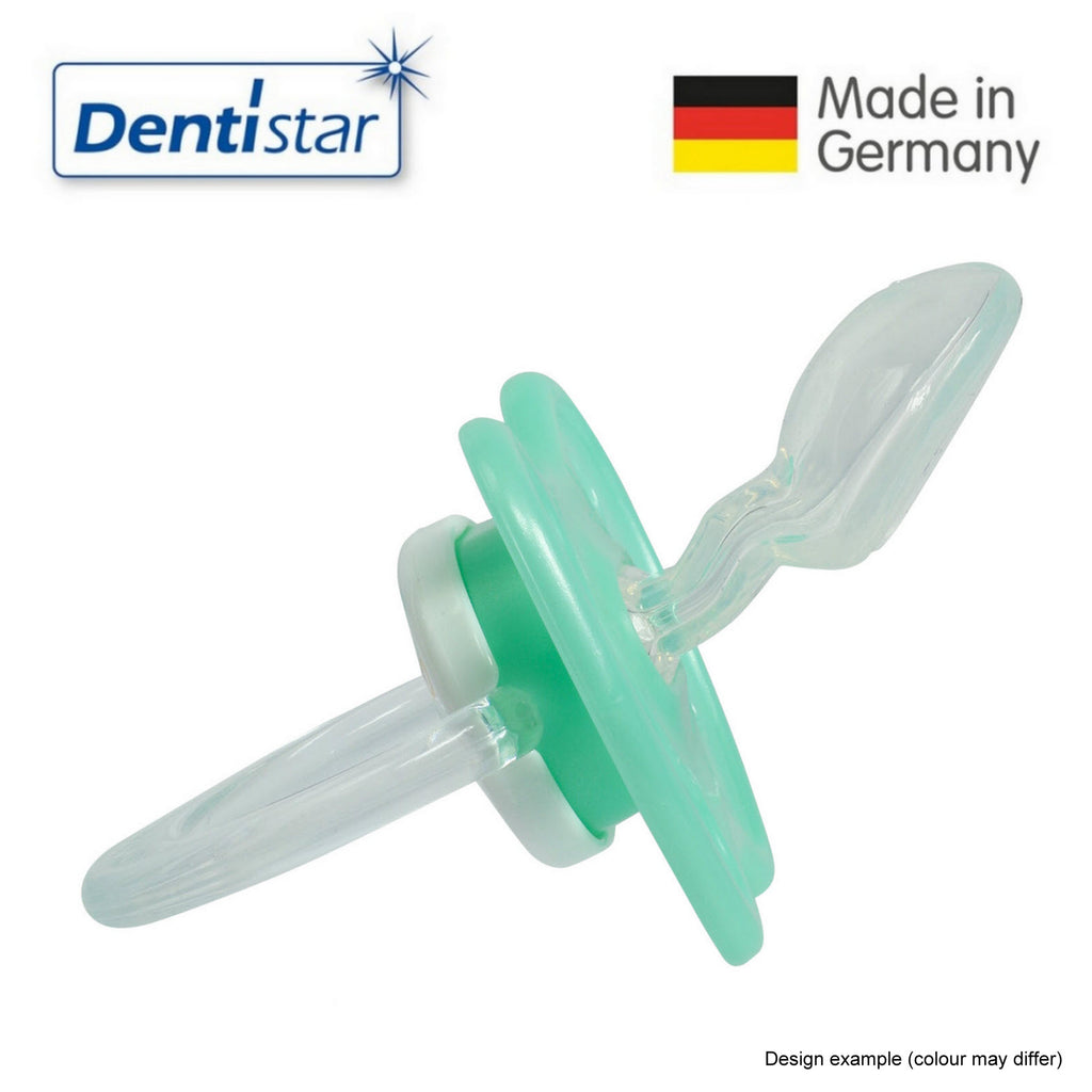 OceanoKidz.com - Dentistar Tooth-friendly Flat Pacifier (14+ months) size 3 with protective cap - Pink Anchor