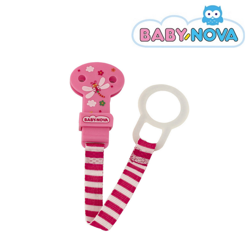 OceanoKidz.com - Baby Nova Pacifier Holder in Pink - Dragonfly