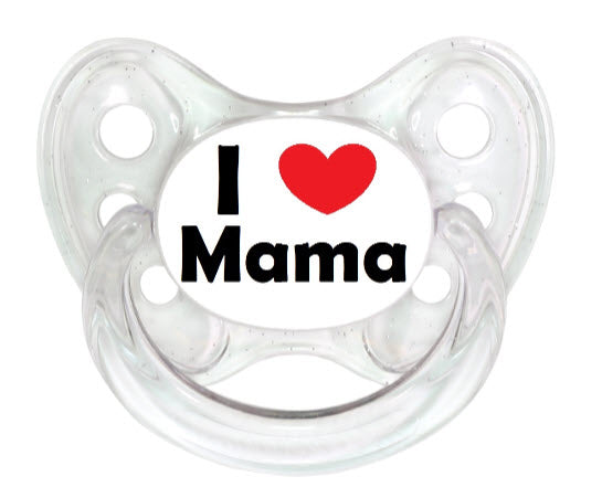 OceanoKidz.com - Dentistar Tooth-friendly Pacifier Silicone (6-14 months) size 2 with protective cap - I love Mama *Special Edition*