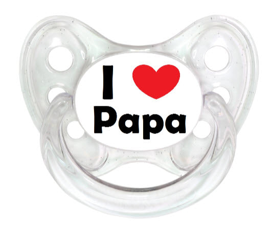 OceanoKidz.com - Dentistar Tooth-friendly Pacifier Silicone (6-14 months) size 2 with protective cap - I love Papa *Special Edition*