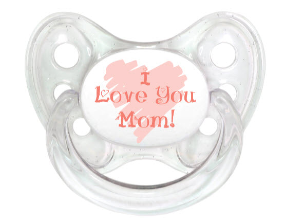 OceanoKidz.com - Dentistar Tooth-friendly Pacifier Silicone (6-14 months) size 2 with protective cap - I love you, mom! *Special Edition*