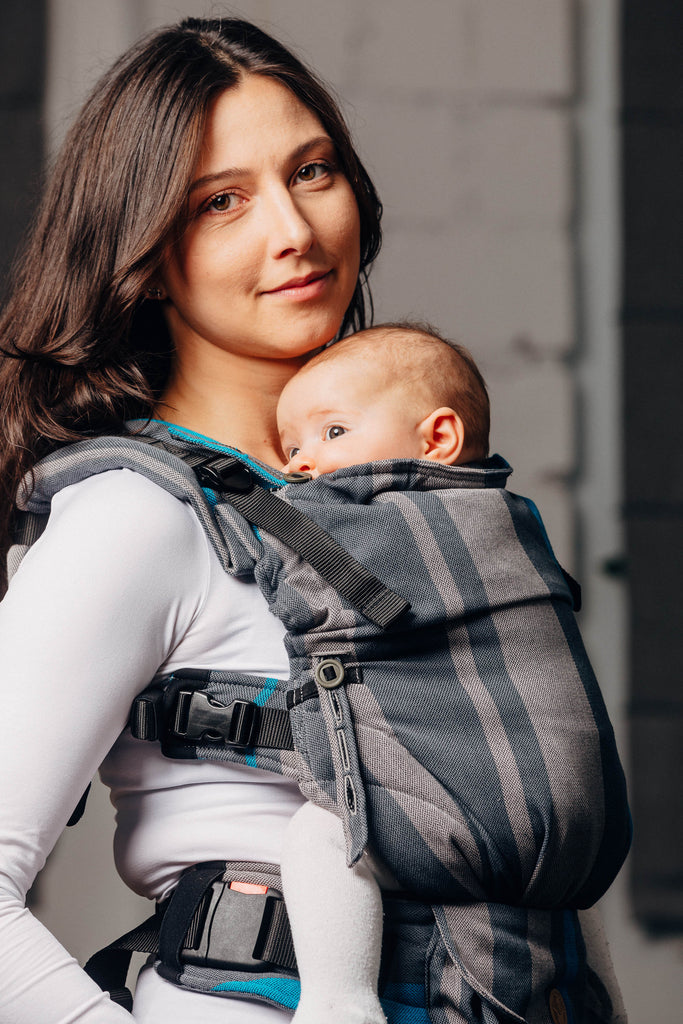 OceanoKidz.com - LennyUpGrade Carrier - Smoky - Iris (Broken-Twill Weave 100% Cotton)