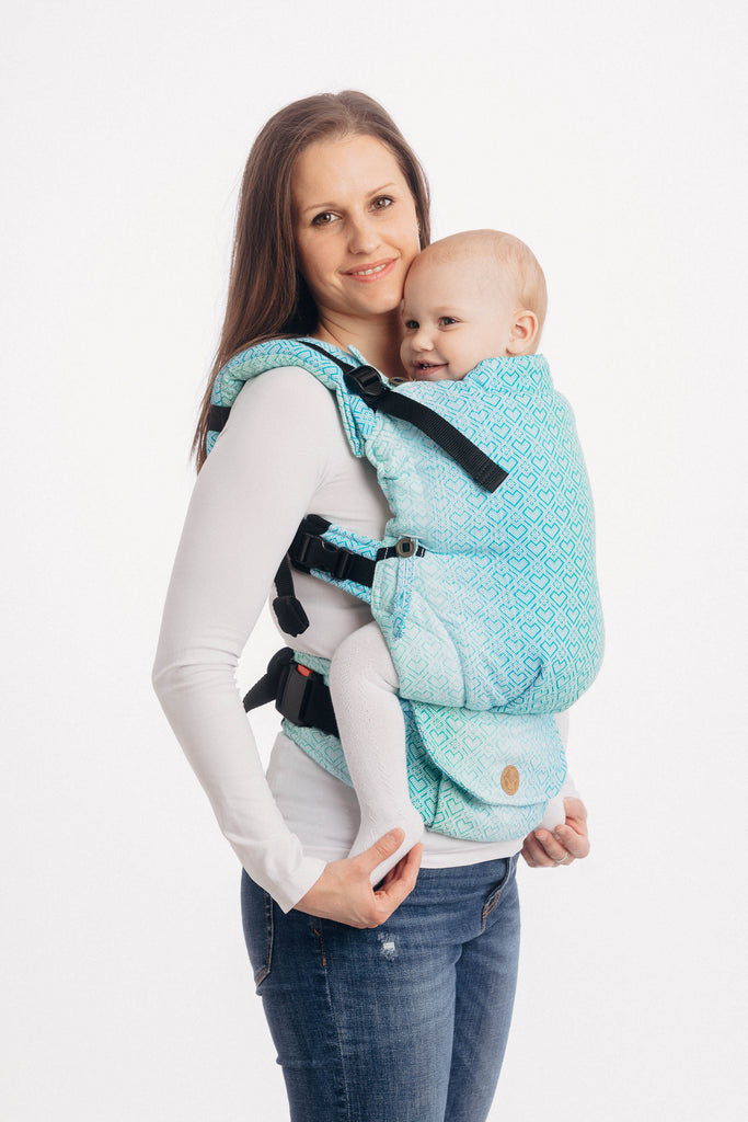 OceanoKidz.com - LennyUpGrade Carrier - Big Love - Ice Mint (Jacquard Weave 100% Cotton)