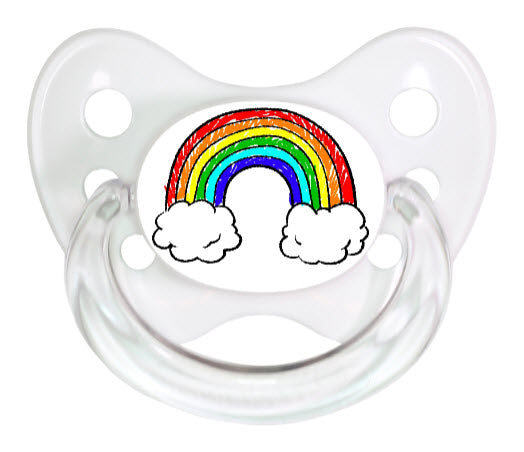 OceanoKidz.com - Dentistar Tooth-friendly Pacifier Silicone (6-14 months) size 2 with protective cap - Rainbow *Special Edition*