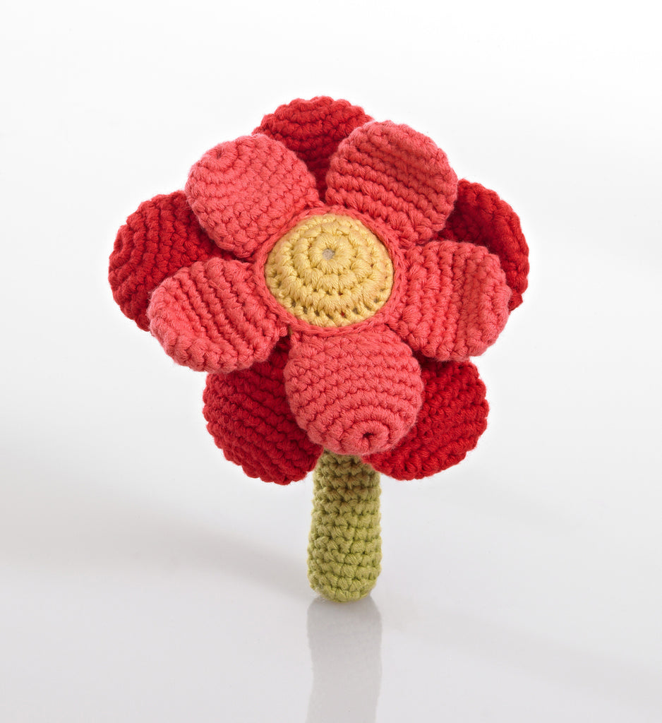 OceanoKidz.com - Pebble Flower Rattle - Red