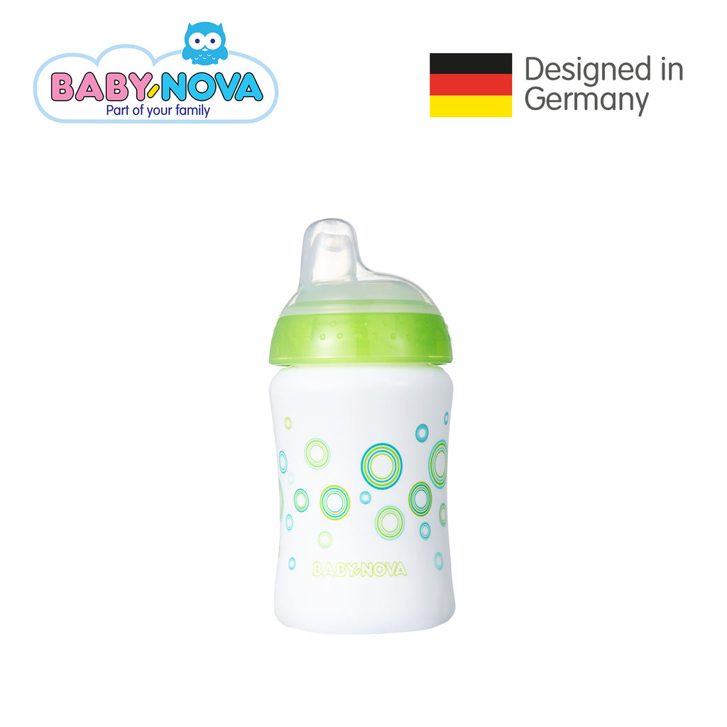 OceanoKidz.com - Baby Nova Non-Spill Cup 285 ml in White/Green (6+ months)