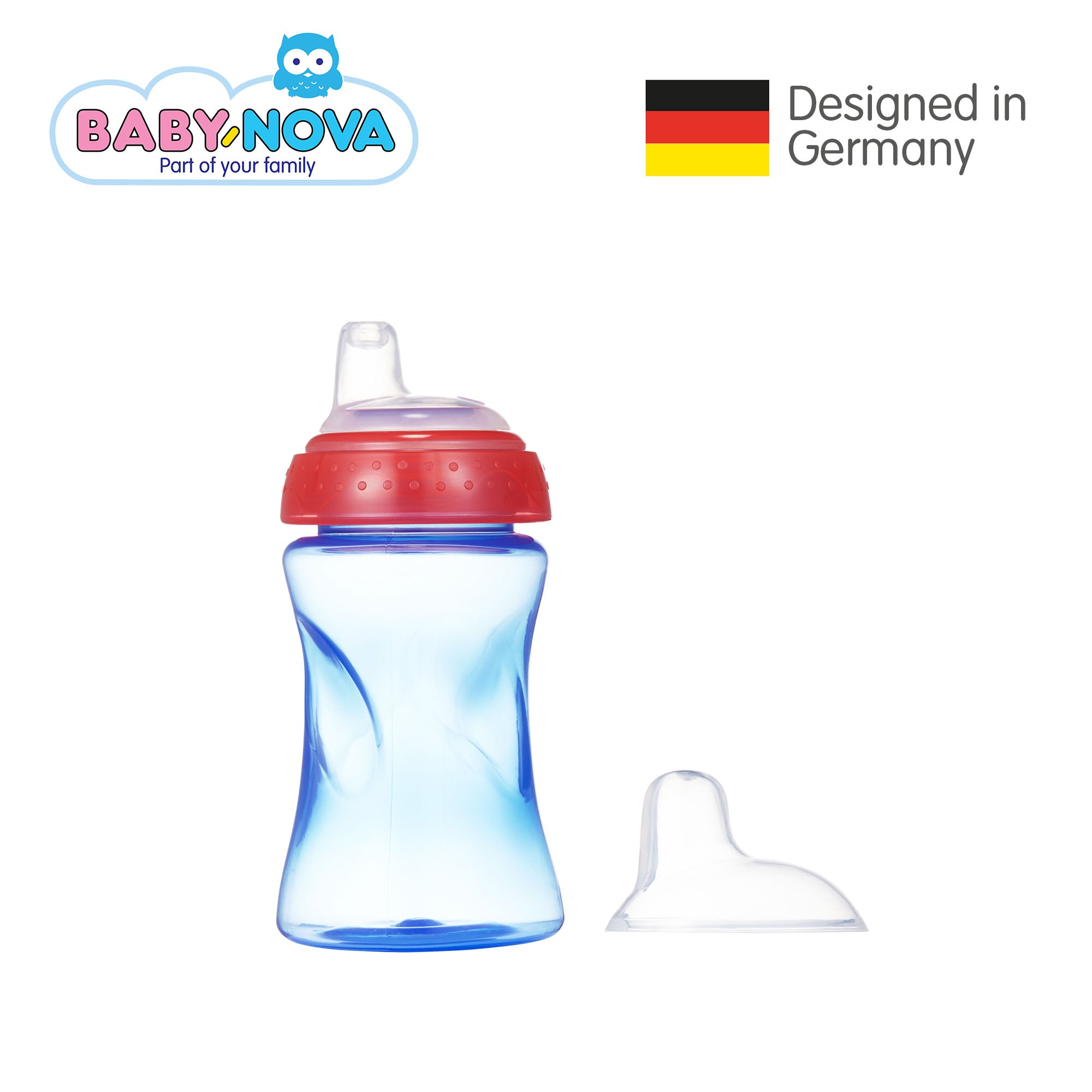 Baby Nova Non-Spill Cup 300 ml in Blue/Red (6+ months) – Oceano Kidz