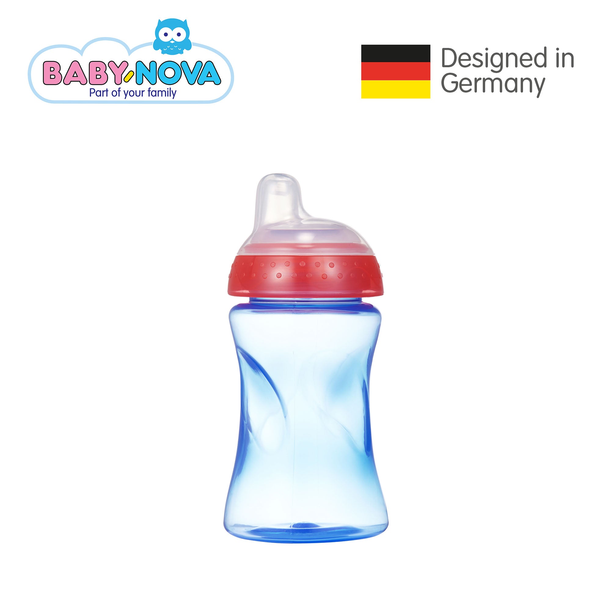 Baby Nova Non-Spill Cup 300 ml in Blue/Red (6+ months) – Oceano Kidz