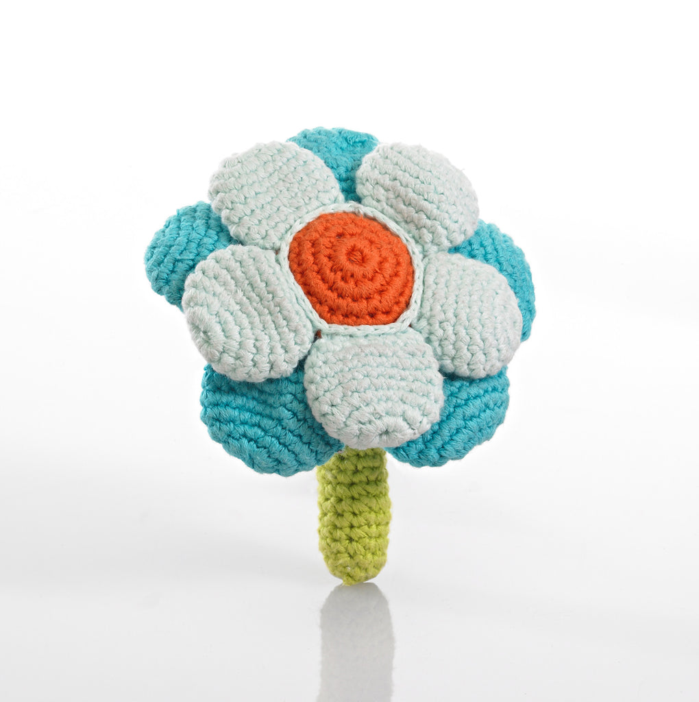 OceanoKidz.com - Pebble Flower Rattle - Turquoise
