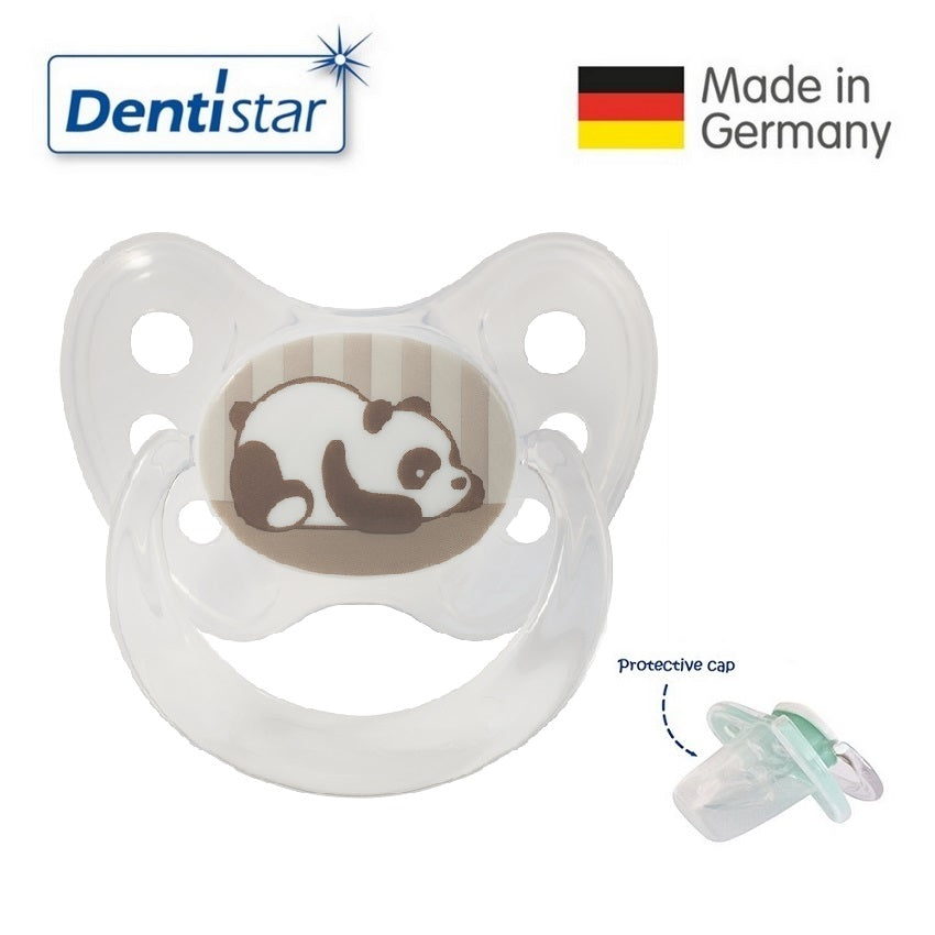 OceanoKidz.com - Dentistar Tooth-friendly Pacifier (0-6 months) size 1 with protective cap - Panda