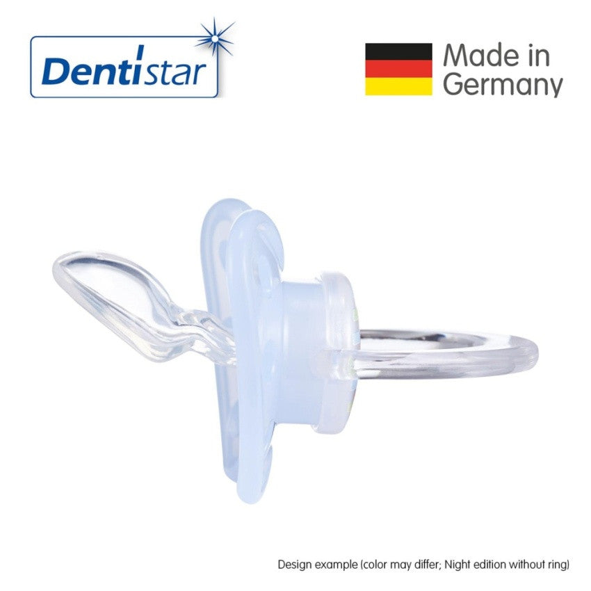 OceanoKidz.com - Dentistar Tooth-friendly Night Pacifier Size 3 (set of 2) with Sterilization Box - Rocket & Lion